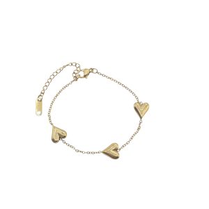 Pulsera Corazones Dorados