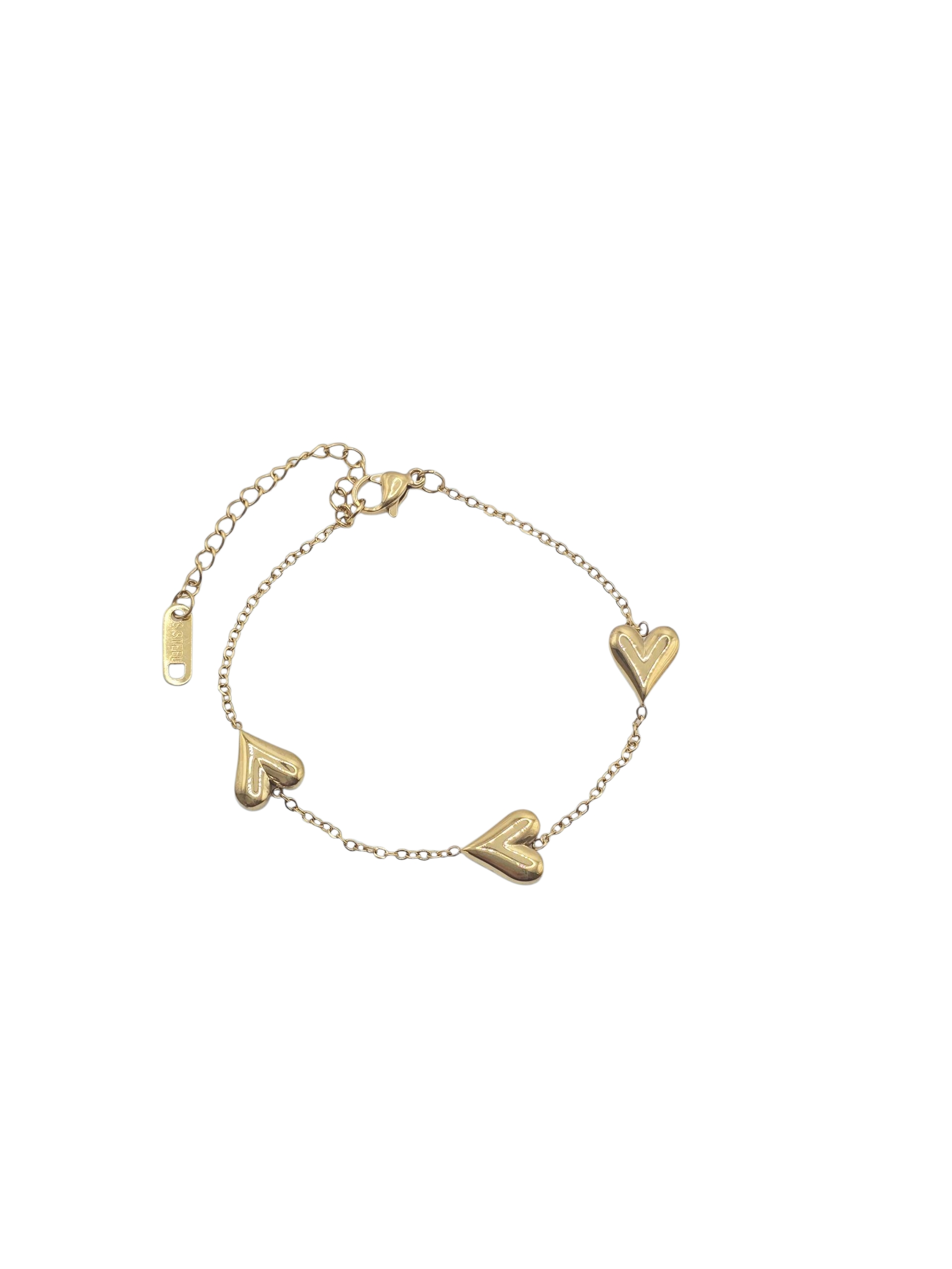 Pulsera Corazones Dorados